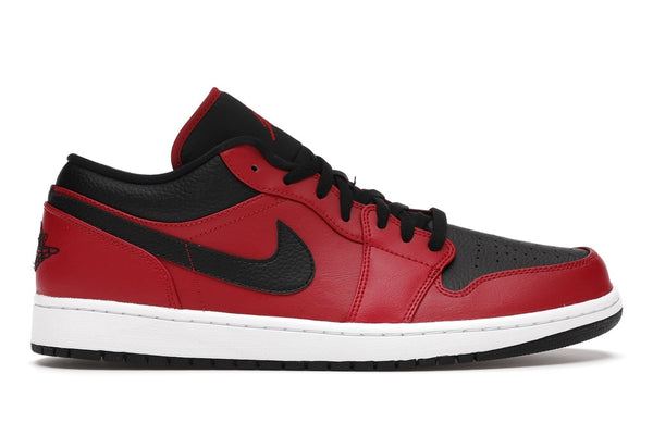 Air Jordan 1 Low Reverse Bred Pebbled Swoosh Style# 553558-605