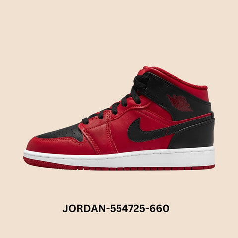 Air Jordan 1 Mid "Reverse Bred" Grade School Style# 554725-660